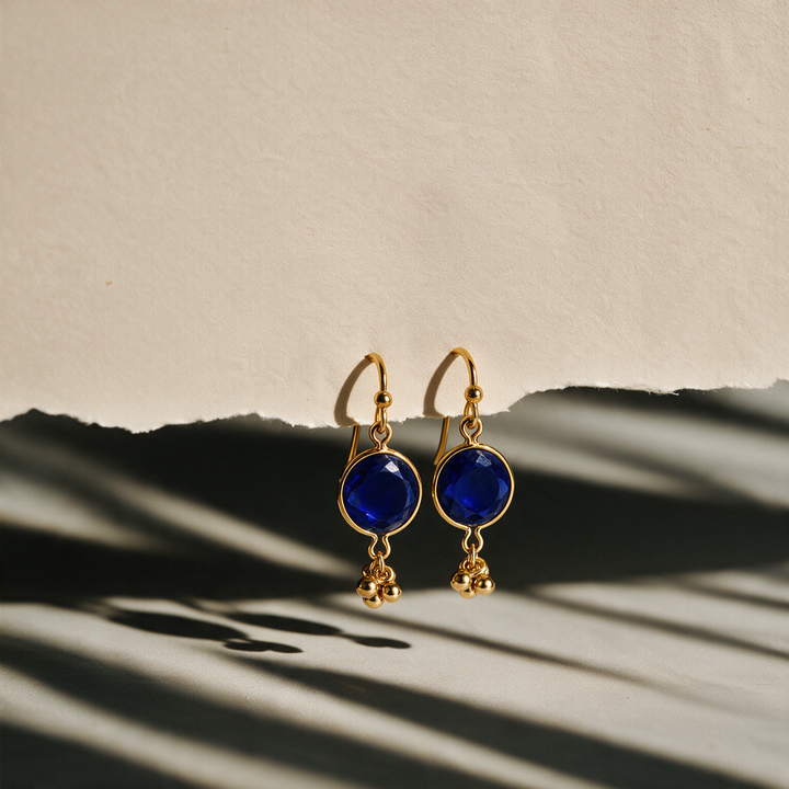 Raga Chime Gemstone Drop Earrings - Blue