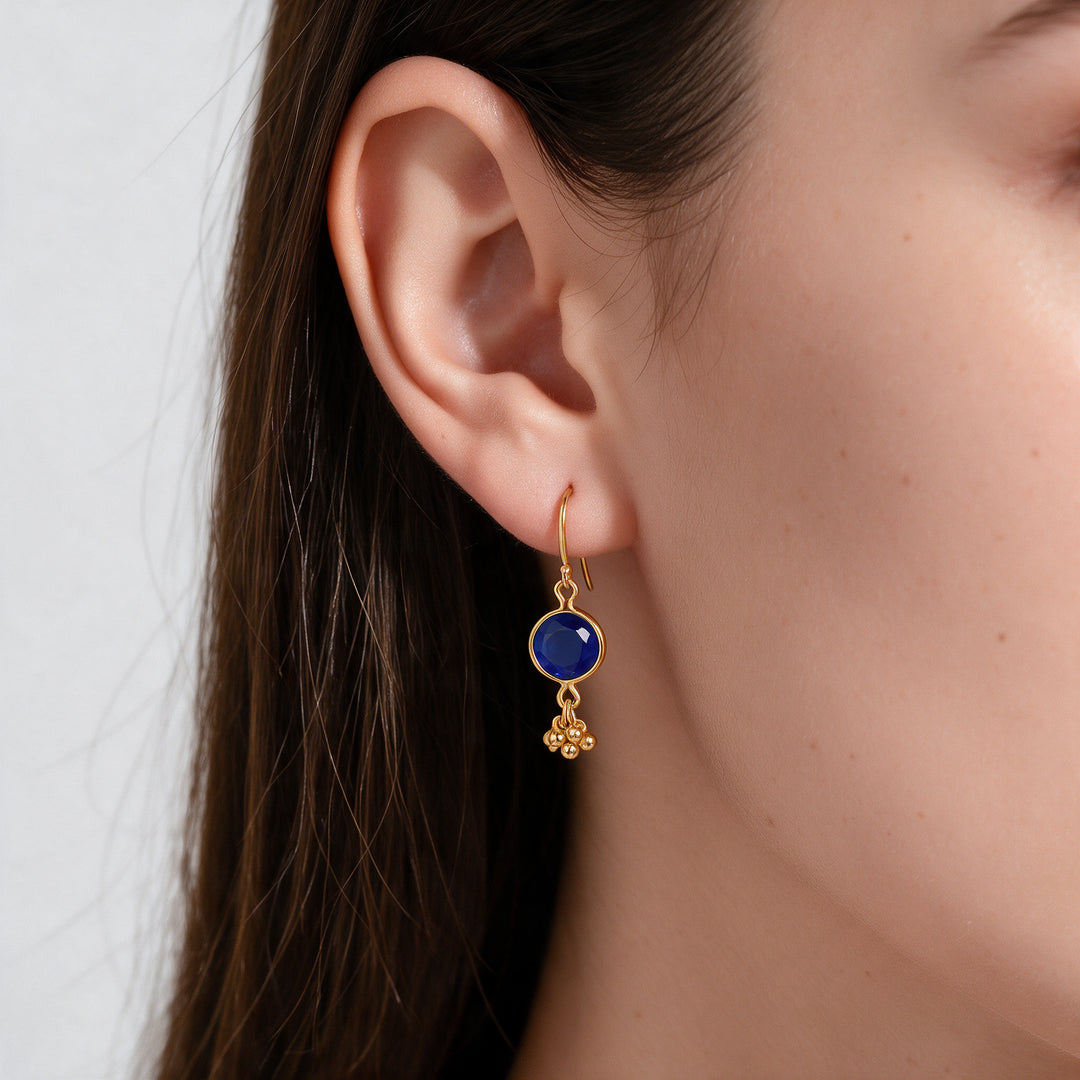 Raga Chime Gemstone Drop Earrings - Blue