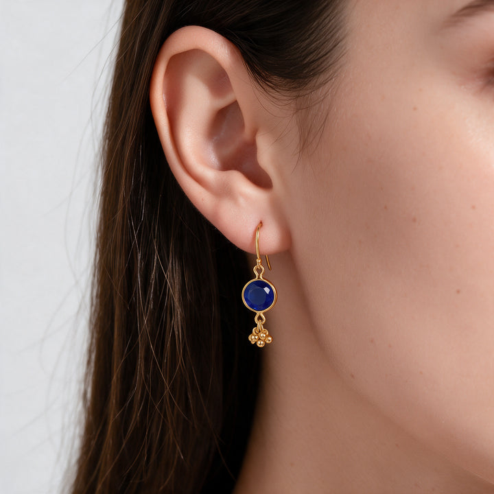 Raga Chime Gemstone Drop Earrings - Blue
