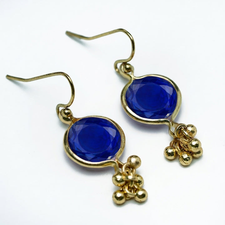 Raga Chime Gemstone Drop Earrings - Blue