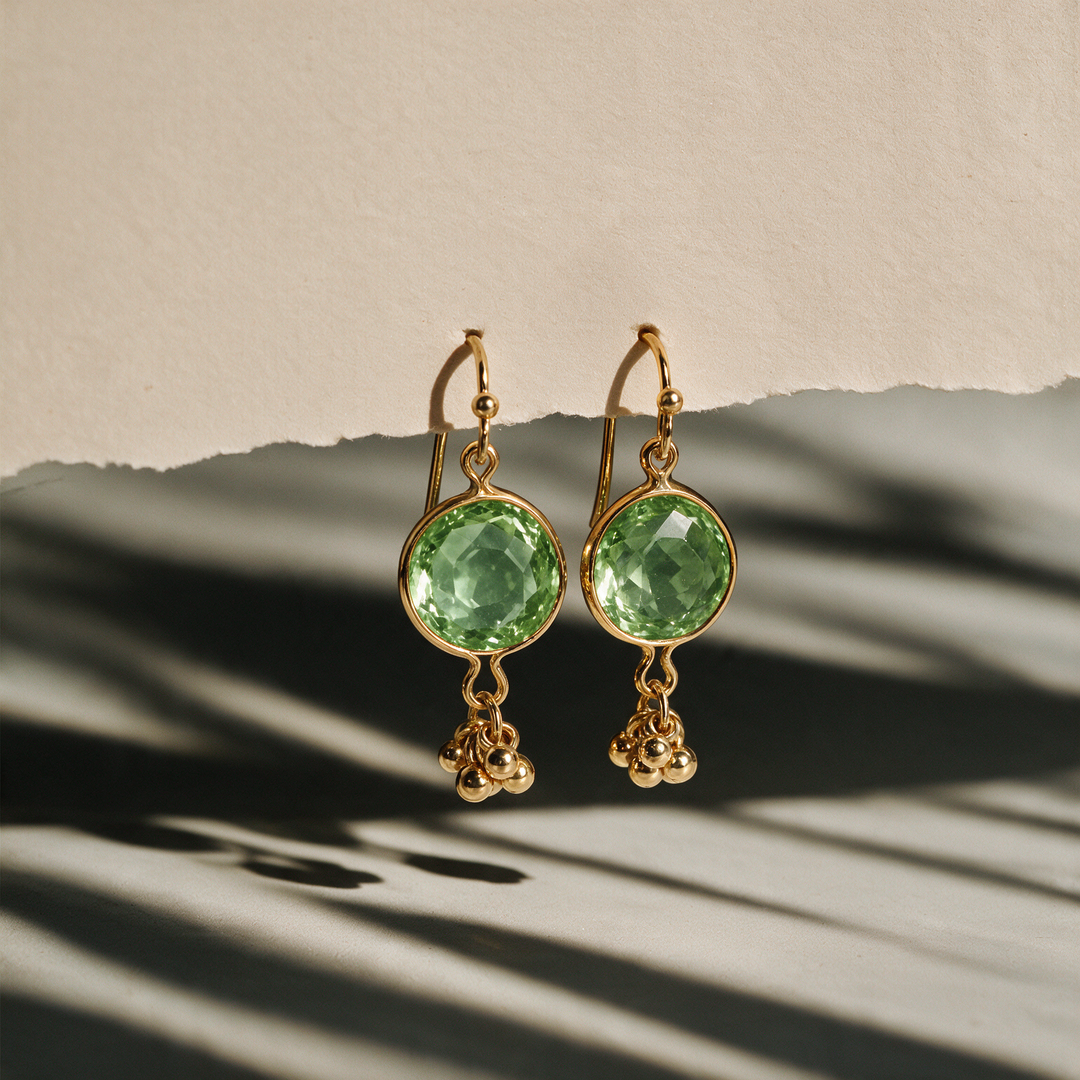 Raga Chime Gemstone Drop Earrings - Green