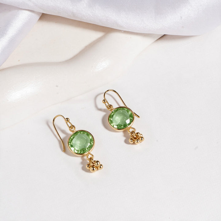 Raga Chime Gemstone Drop Earrings - Green