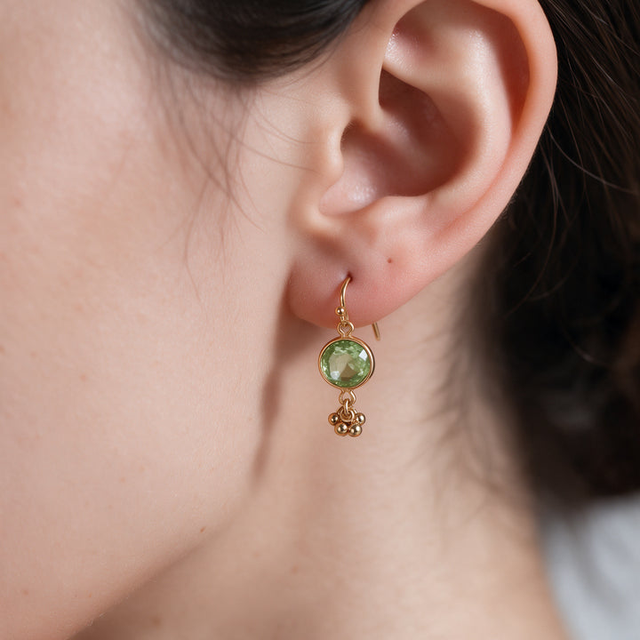 Raga Chime Gemstone Drop Earrings - Green