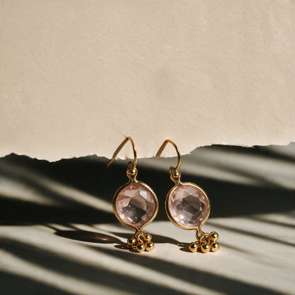 Raga Chime Gemstone Drop Earrings - Light Pink