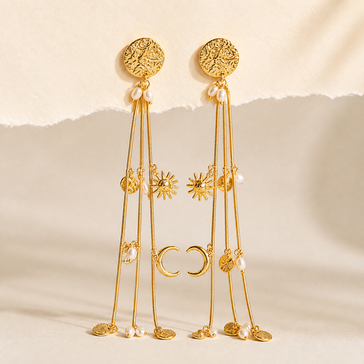Solstice Pearl Layered Dangle Earrings