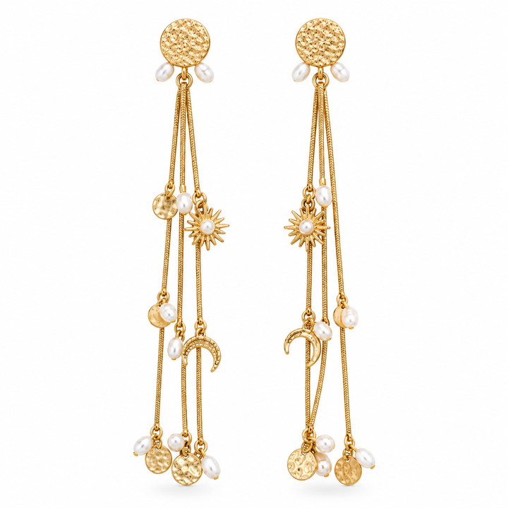 Solstice Pearl Layered Dangle Earrings