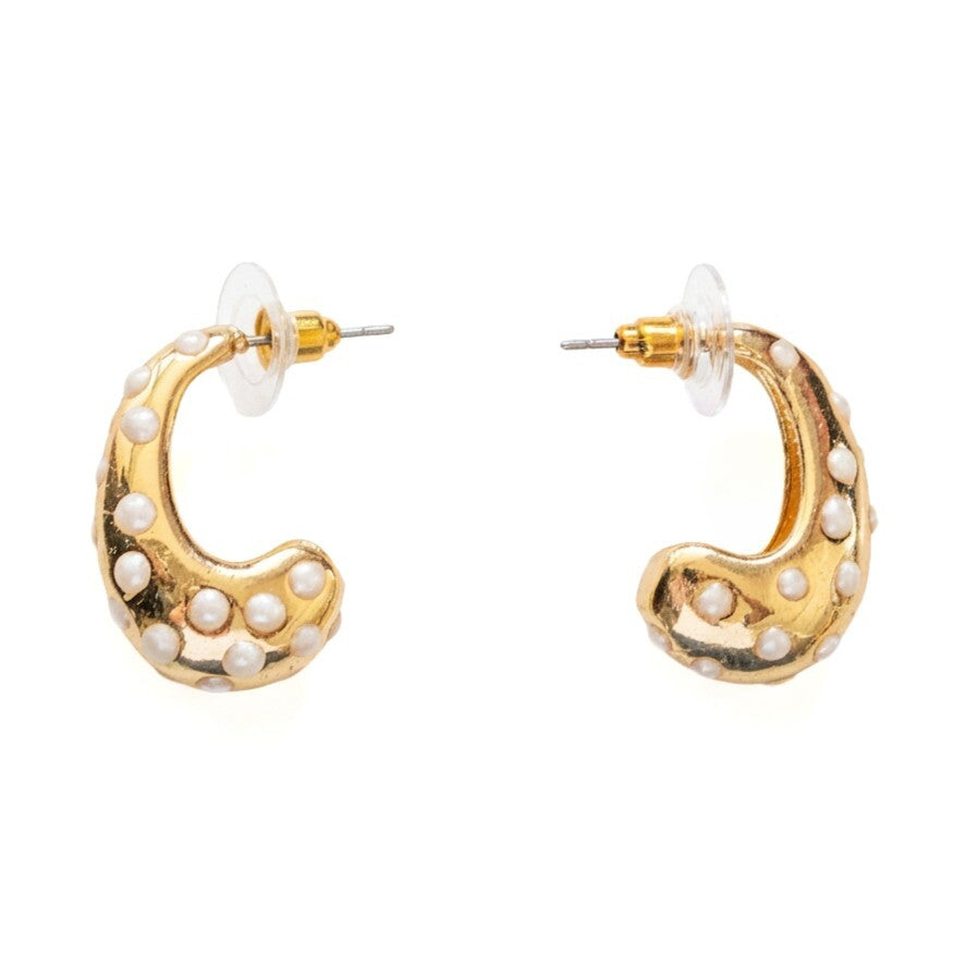 Crescent Confetti Hoop Earrings