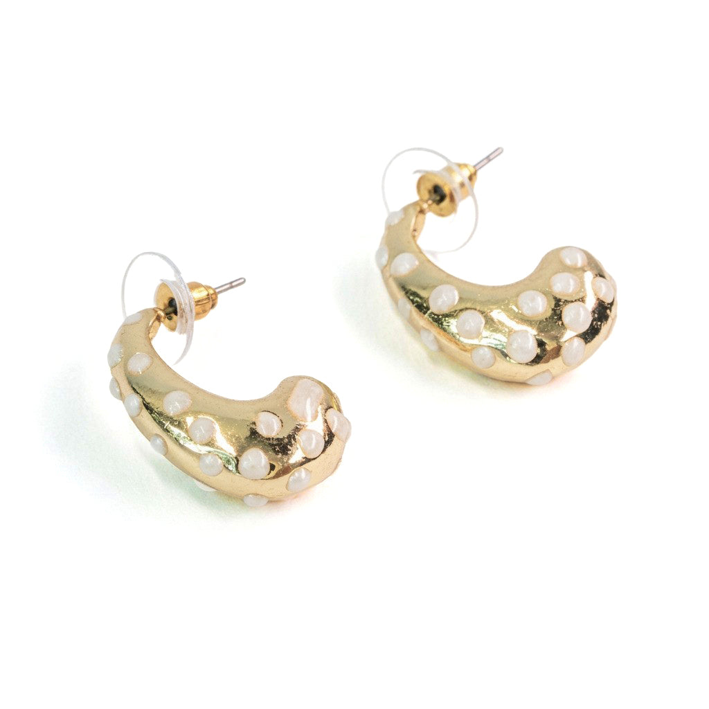 Crescent Confetti Hoop Earrings