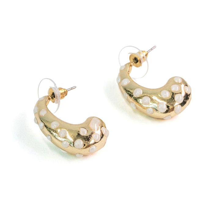 Crescent Confetti Hoop Earrings