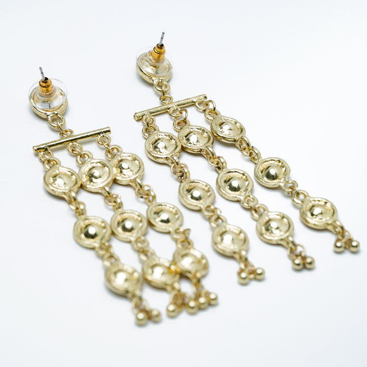 Medallion Muse Purple Chandelier Earrings