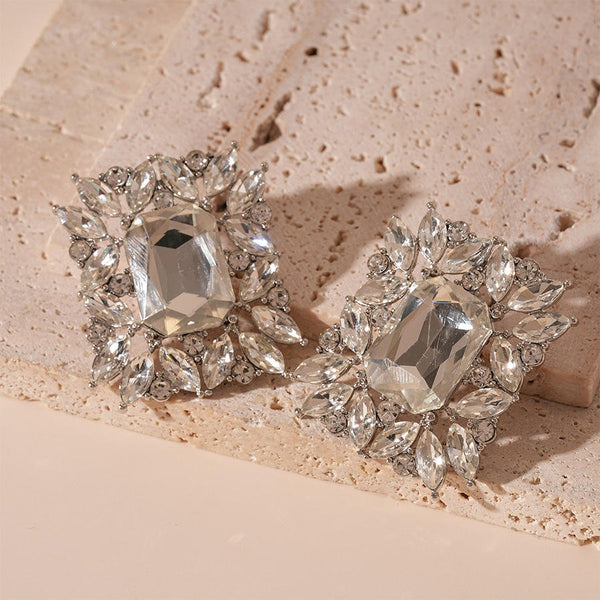 Ice Royale Crystal Statement Stud Earrings