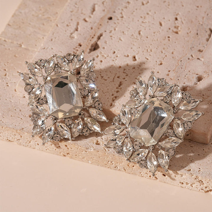 Ice Royale Crystal Statement Stud Earrings