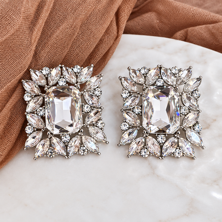 Ice Royale Crystal Statement Stud Earrings