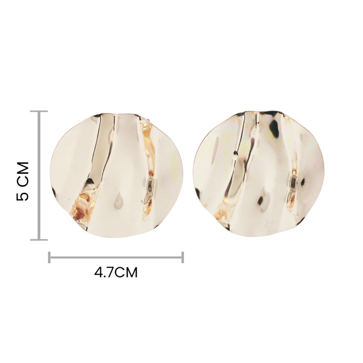 Round Textured Gold Earring