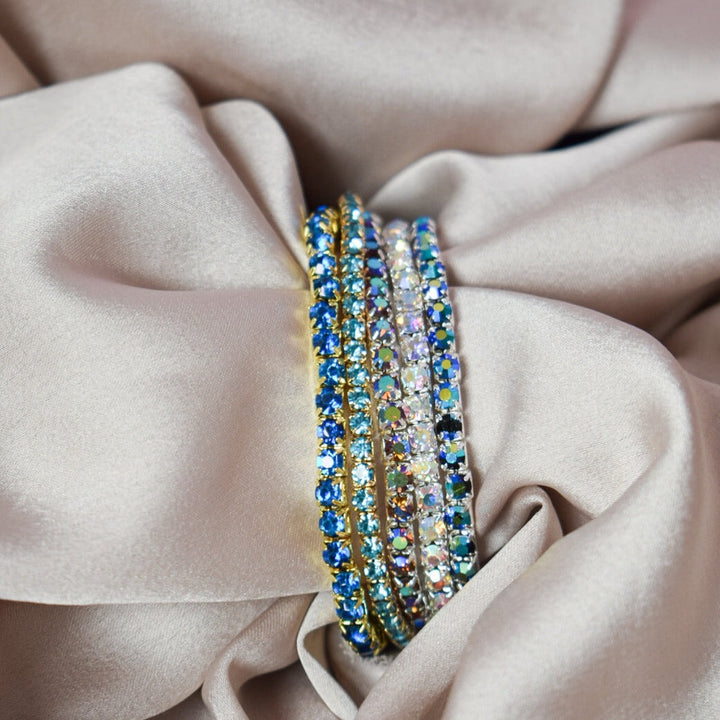 Electric Blue Glam Stackable Bands (Set of 5) - Salty Accessories