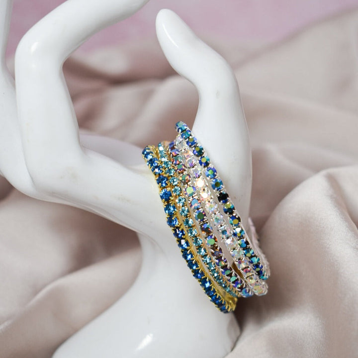 Electric Blue Glam Stackable Bands (Set of 5) - Salty Accessories