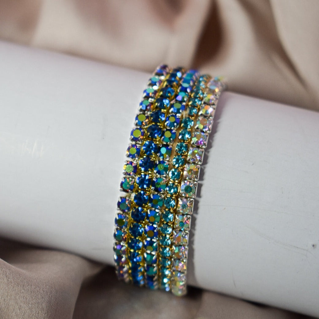 Electric Blue Glam Stackable Bands (Set of 5) - Salty Accessories