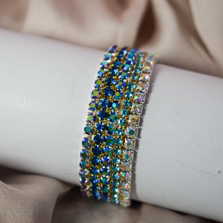 Electric Blue Glam Stackable Bands (Set of 5) - Salty Accessories
