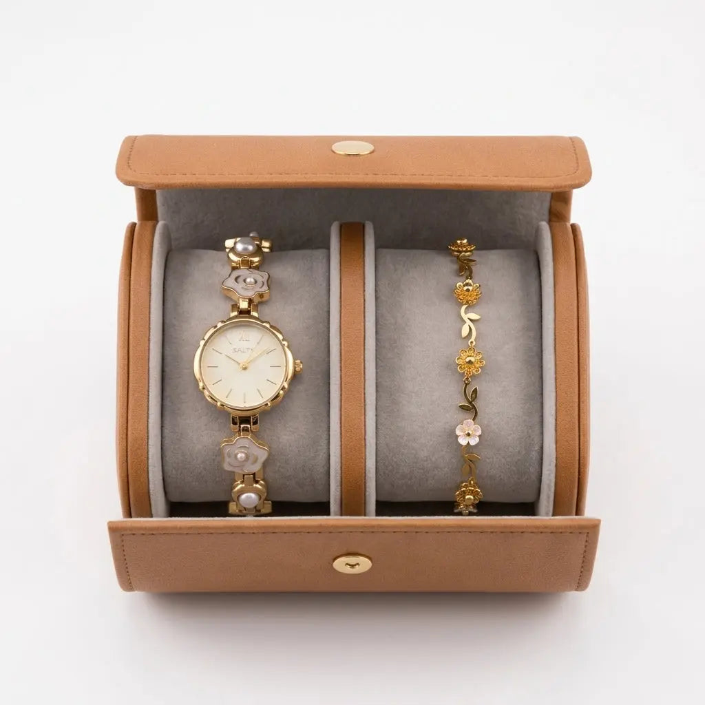 Elegant Bloom Watch Bracelet Stack | Salty