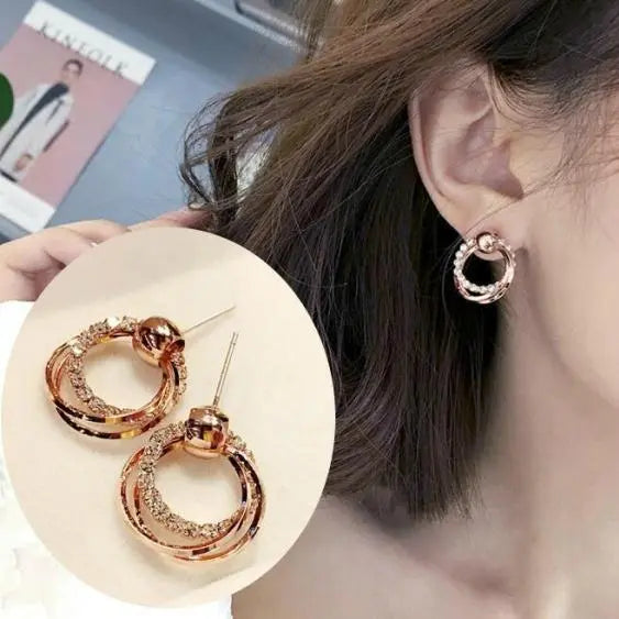 Elegant Diamond Looped Earrings - Salty Accessories