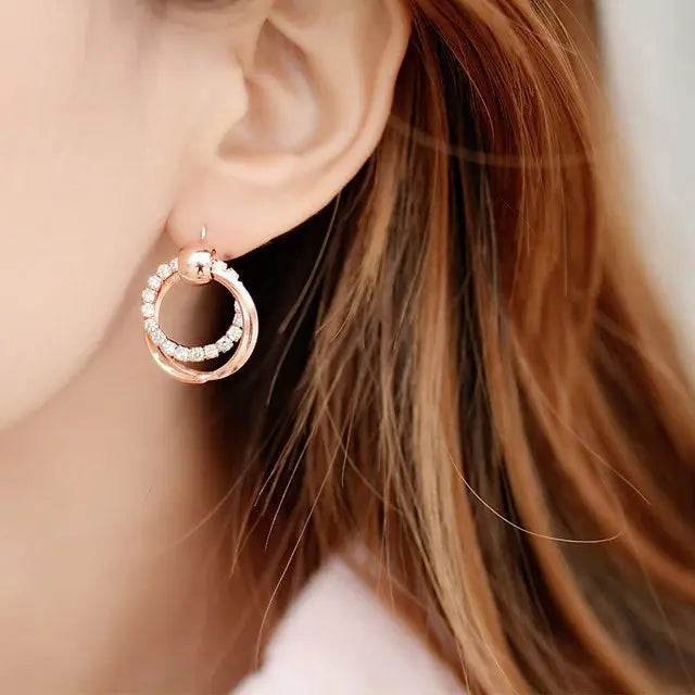 Elegant Diamond Looped Earrings - Salty Accessories