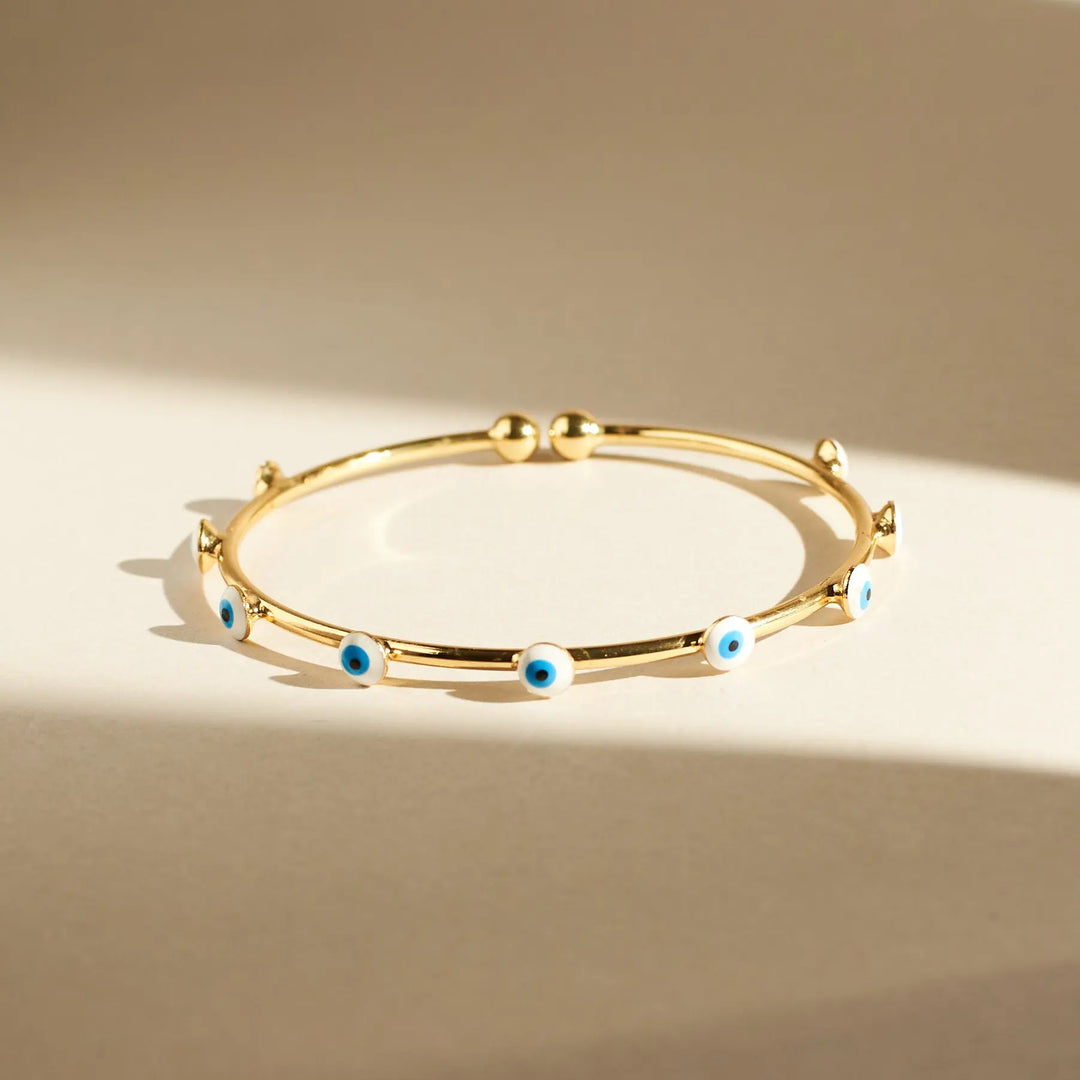 Elegant Evil Eye Bangle - Salty Accessories