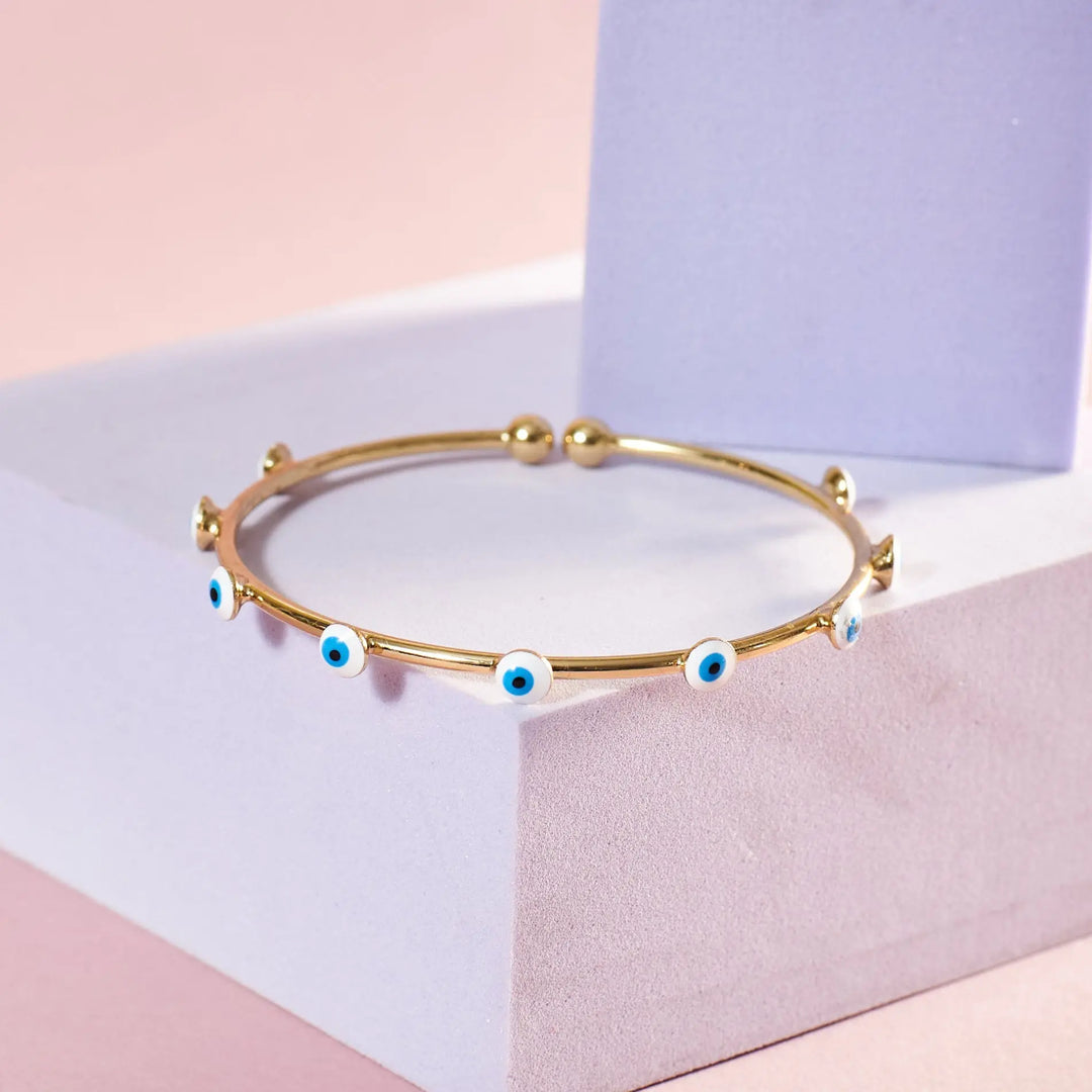 Elegant Evil Eye Bangle - Salty Accessories