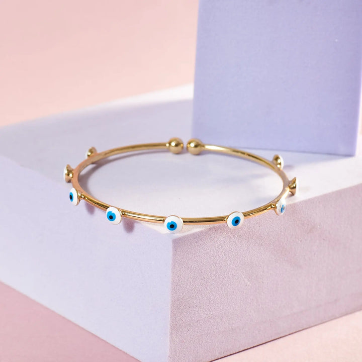 Elegant Evil Eye Bangle - Salty Accessories