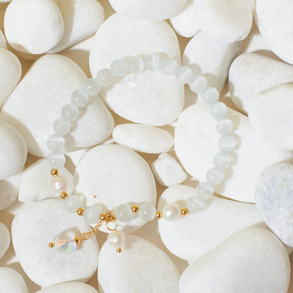 Elegant Quartz Beaded Band