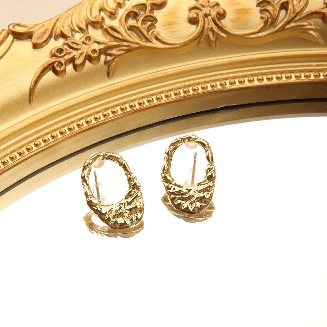 Elegant Geometric Gold Plated Cutout Fine Earrings - Salty Accessories