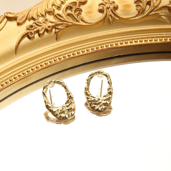 Elegant Geometric Gold Plated Cutout Fine Earrings - Salty Accessories