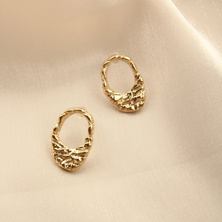 Elegant Geometric Gold Plated Cutout Fine Earrings - Salty Accessories