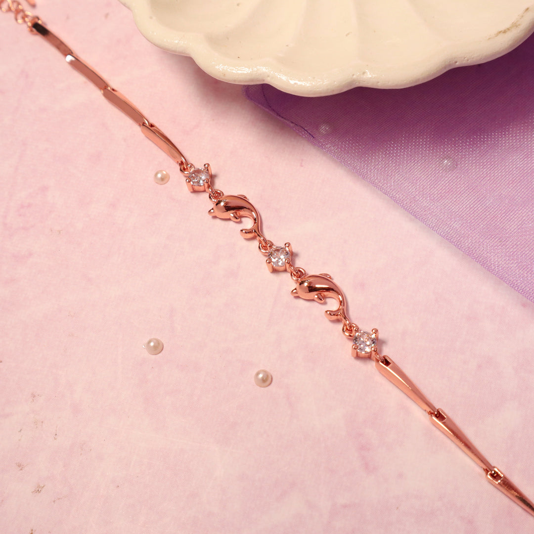 Elegant Golden Dolphin Silhouette Bracelet - Salty Accessories