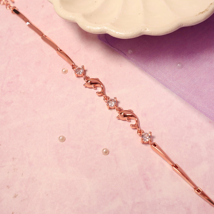 Elegant Golden Dolphin Silhouette Bracelet - Salty Accessories