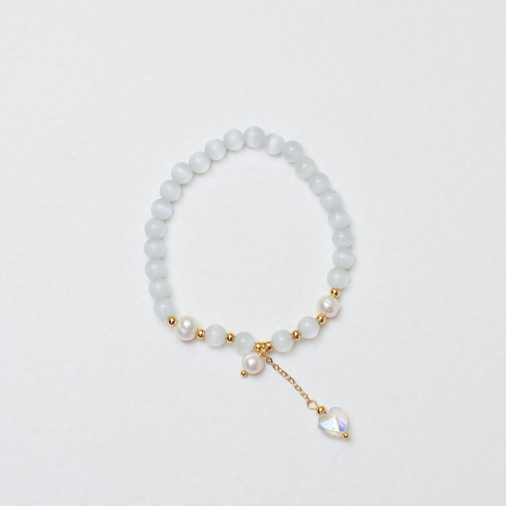 Elegant Quartz Beaded Band Salty