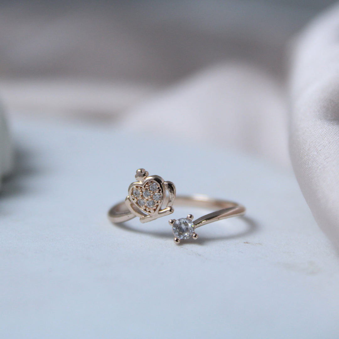 Elsa Rose Gold Crown Ring - Salty Accessories