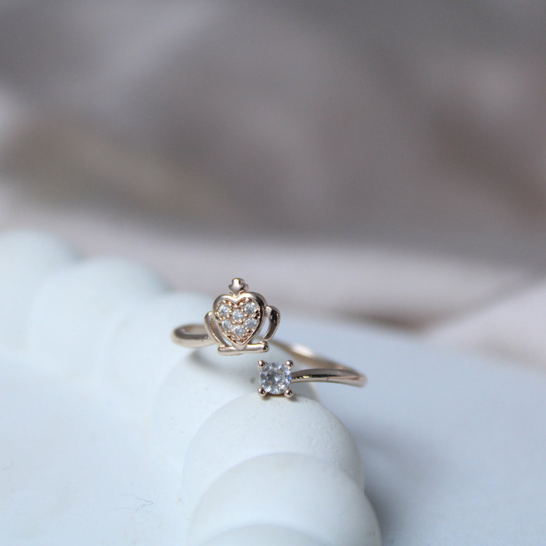 Elsa Rose Gold Crown Ring - Salty Accessories