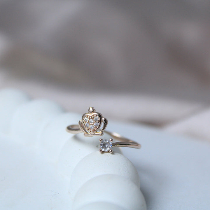 Elsa Rose Gold Crown Ring - Salty Accessories