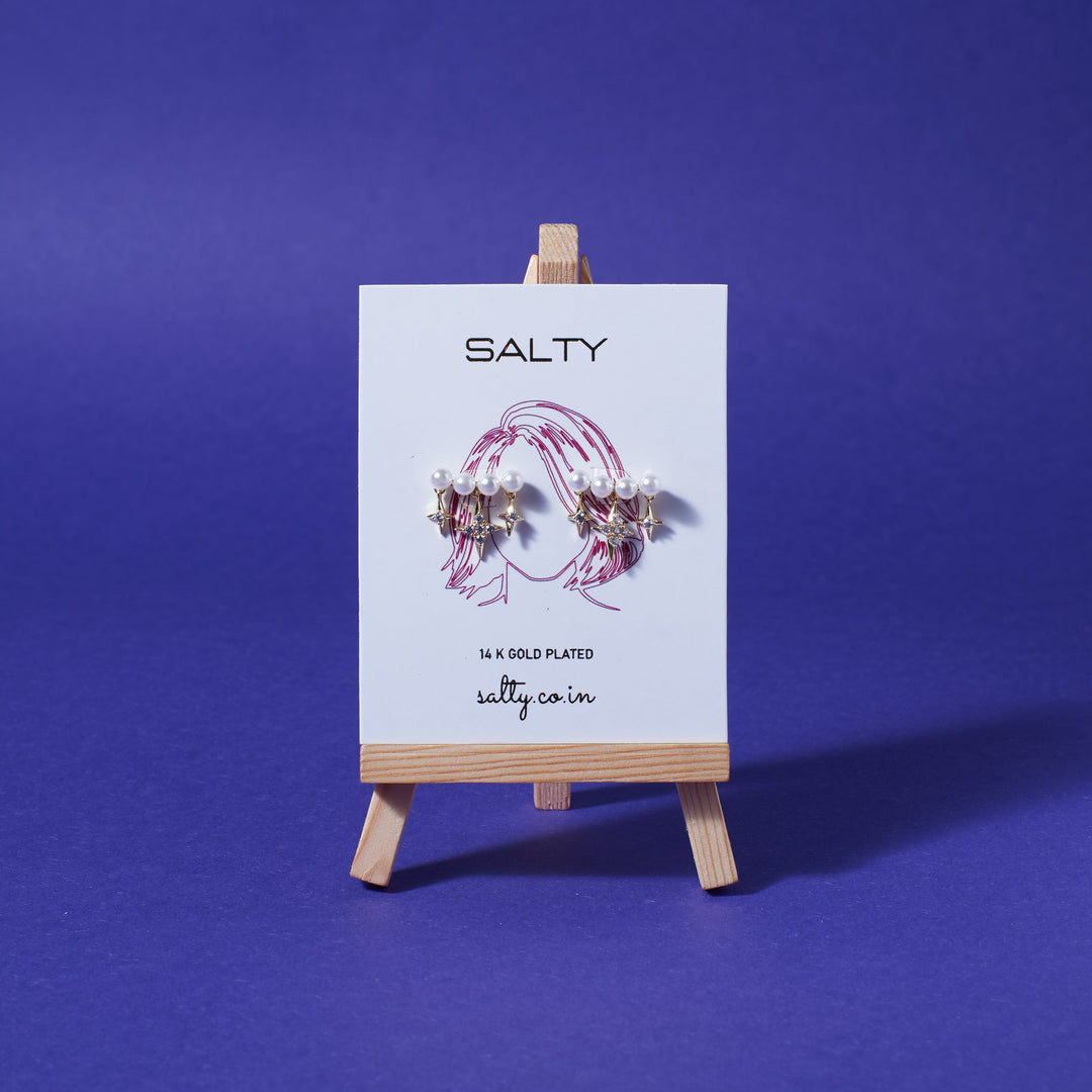 Ember Pearls Climber Earrings - Salty Accessories