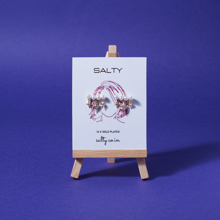 Ember Pearls Climber Earrings - Salty Accessories