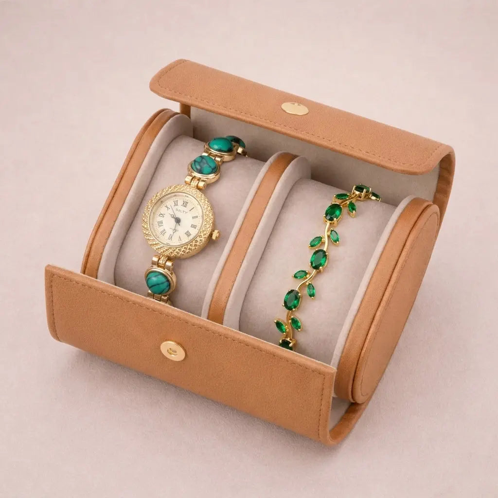 Emerald Glow Watch Bracelet Stack | Salty