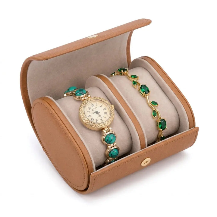 Emerald Glow Watch Bracelet Stack | Salty