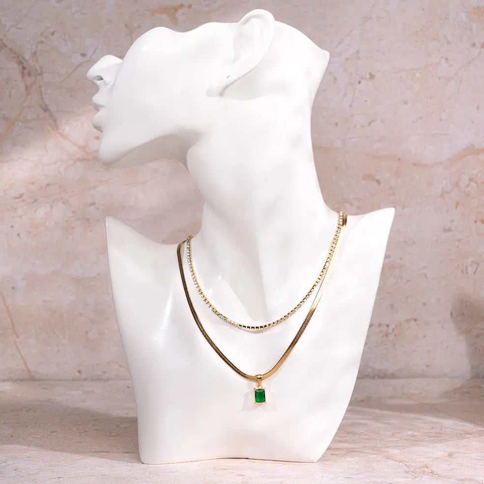Emerald Layered Necklace | Salty