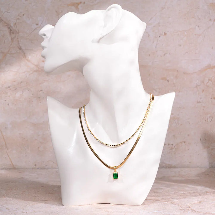 Emerald Layered Necklace | Salty