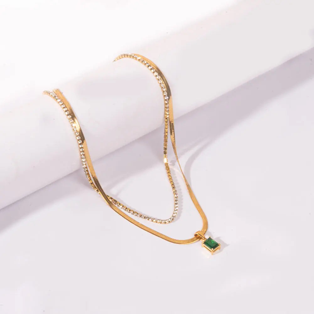 Emerald Layered Necklace | Salty