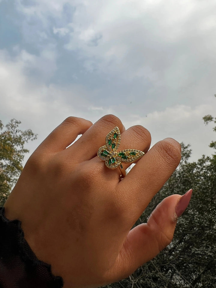 Emerald Swallowtail ring - Salty Accessories