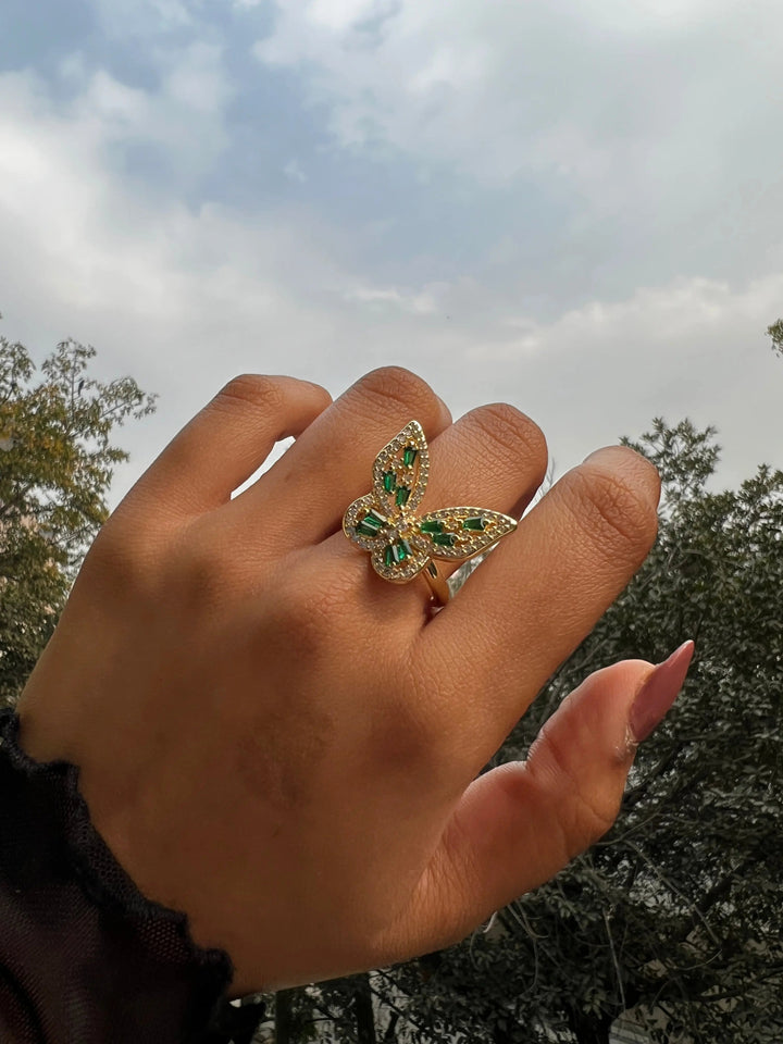 Emerald Swallowtail ring - Salty Accessories