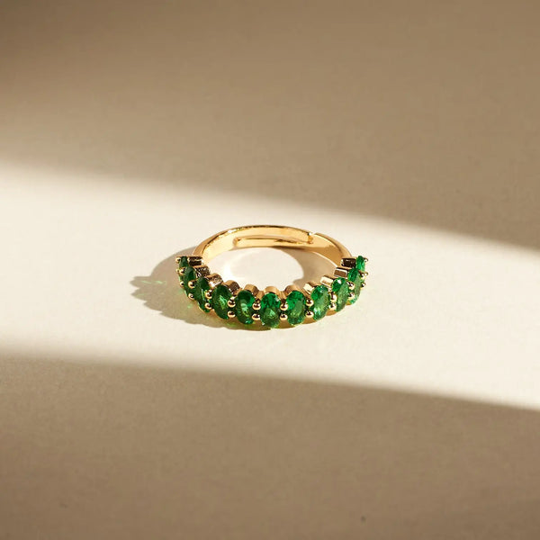 Emerald Twirls Ring