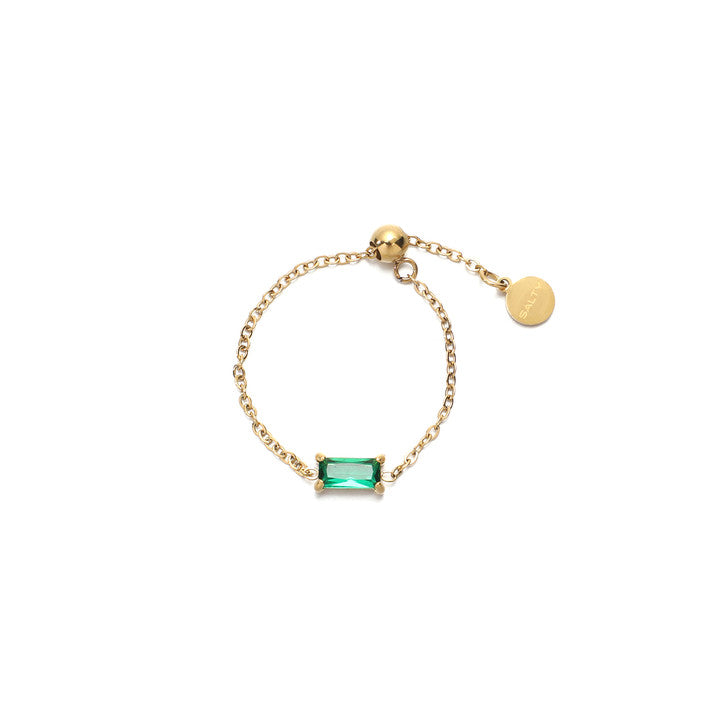 Emerald Green Self-Love Chain Ring