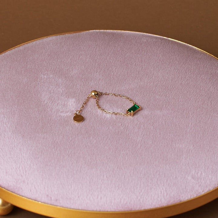 Emerald Green Self-Love Chain Ring